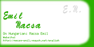 emil macsa business card